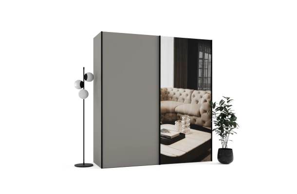 Szafa przesuwna dwudrzwiowa z lustrem na wymiar HAMAL PREMIUM - design i funkcjonalnosc w parze