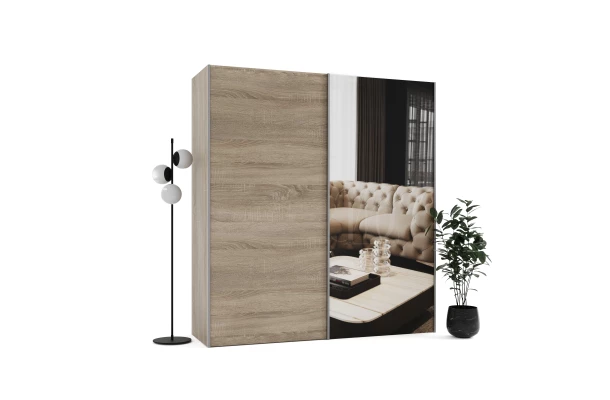 Szafa przesuwna dwudrzwiowa z lustrem na wymiar HAMAL PREMIUM - design i funkcjonalnosc w parze