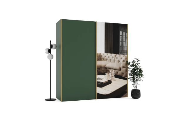 Szafa przesuwna dwudrzwiowa z lustrem na wymiar HAMAL PREMIUM - design i funkcjonalnosc w parze