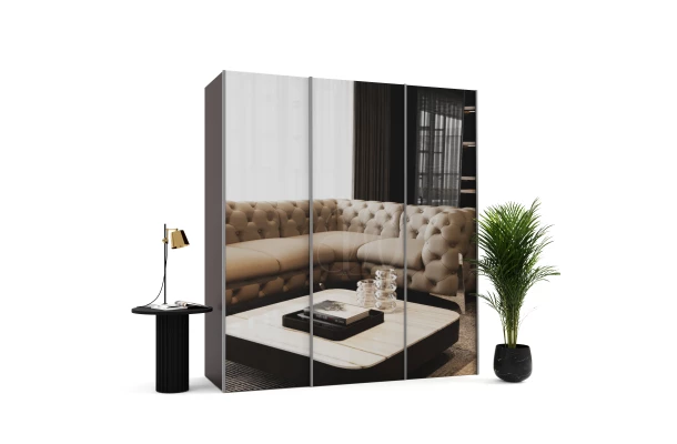 Szafa przesuwna trzydrzwiowa z lustrem na wymiar SOFIA PREMIUM - design i funkcjonalnosc w parze