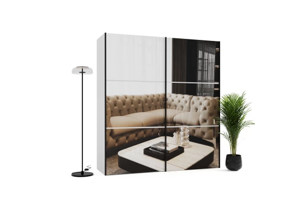 Szafa przesuwna dwudrzwiowa z lustrami na wymiar ORI PREMIUM - design i funkcjonalnosc w parze