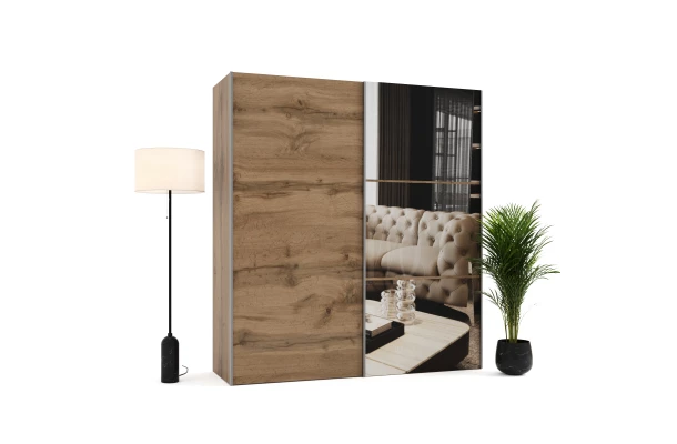 Szafa przesuwna dwudrzwiowa z lustrami na wymiar RIGA PREMIUM - design i funkcjonalnosc w parze