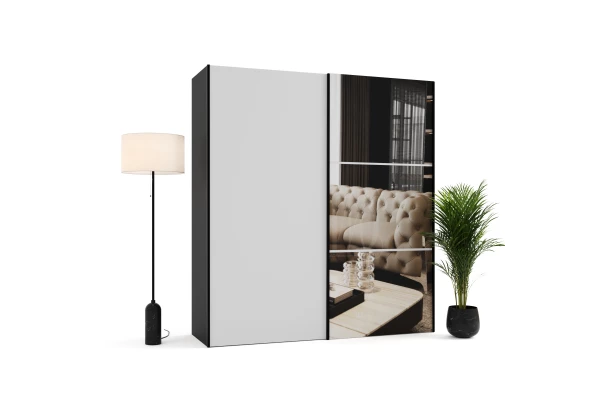 Szafa przesuwna dwudrzwiowa z lustrami na wymiar RIGA PREMIUM - design i funkcjonalnosc w parze