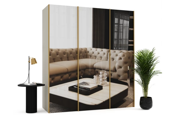 Szafa przesuwna trzydrzwiowa z lustrem na wymiar SOFIA PREMIUM - design i funkcjonalnosc w parze