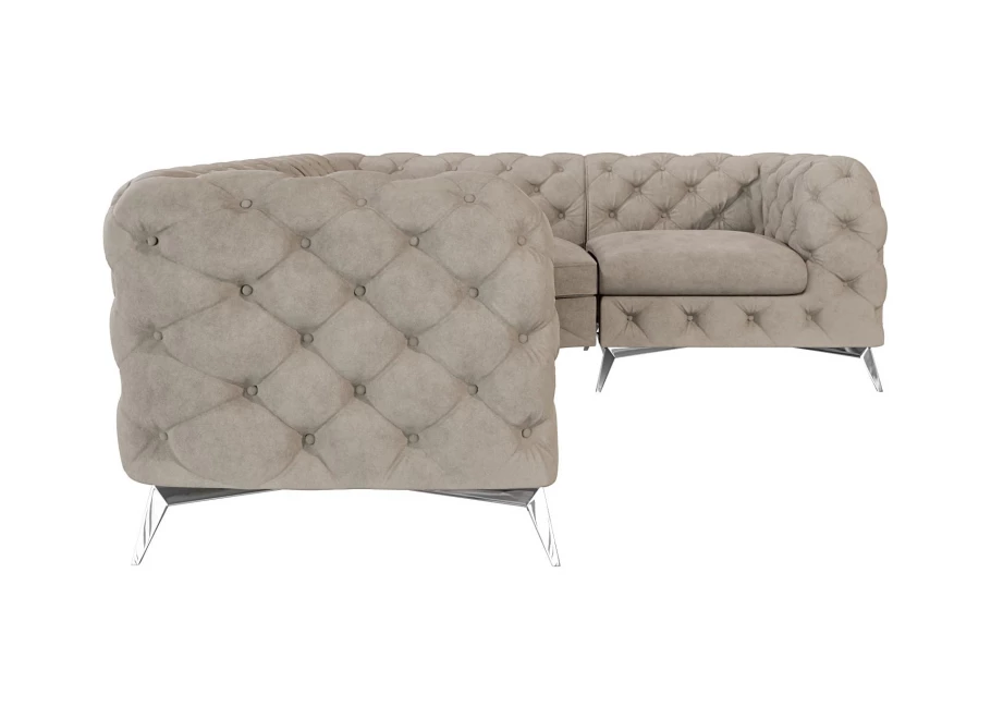 Narożnik czteroosobowy luksusowy pikowany Chesterfield TEO 2+E+1