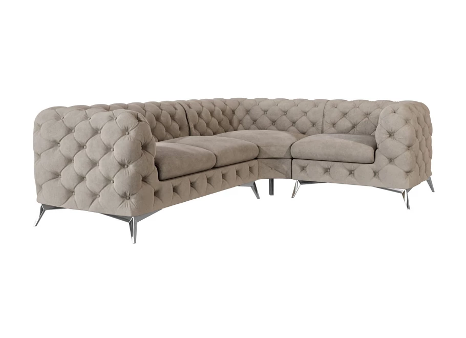 Narożnik czteroosobowy luksusowy pikowany Chesterfield TEO 2+E+1
