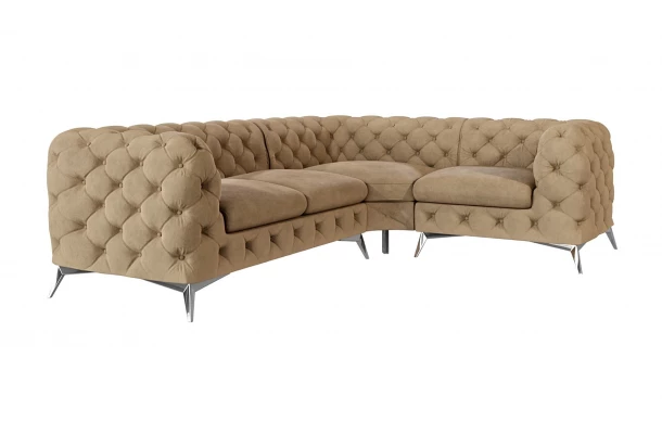 Narożnik czteroosobowy luksusowy pikowany Chesterfield TEO 2+E+1 - design