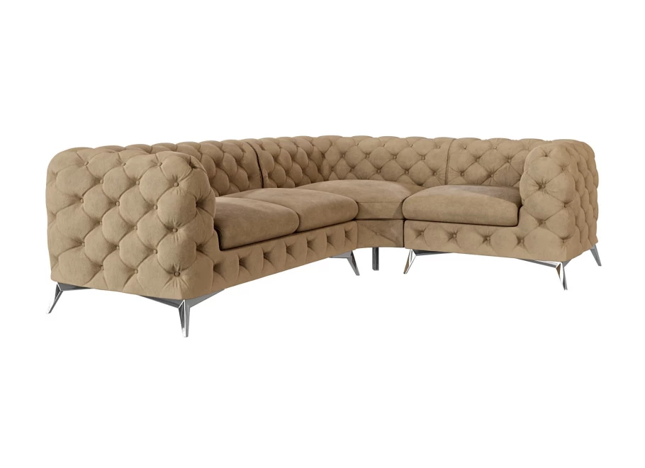 Narożnik czteroosobowy luksusowy pikowany Chesterfield TEO 2+E+1