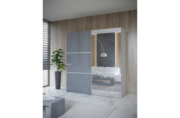 Szafa przesuwna dwudrzwiowa z lacobelem i lustrem na wymiar ASTERION PREMIUM - design i funkcjonalnosc w parze
