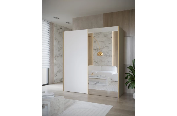Szafa przesuwna dwudrzwiowa z lustrem na wymiar HAMAL PREMIUM - design i funkcjonalnosc w parze