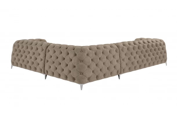 Narożnik sześcioosobowy pikowany Chesterfield KALIFORNIA 3+E+2 - design