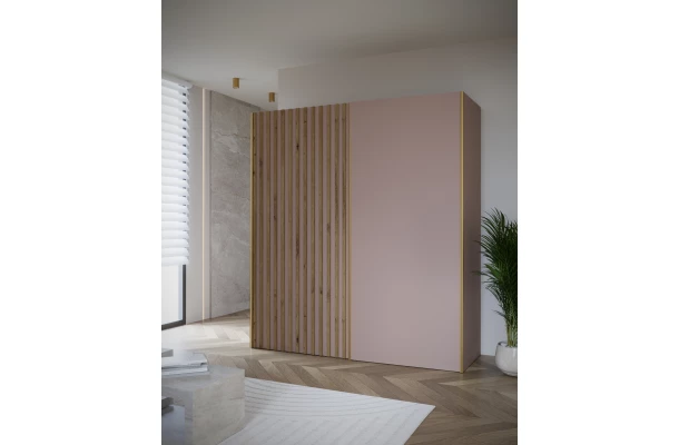Szafa przesuwna dwudrzwiowa z lamelami na wymiar ZEUS PREMIUM - design i funkcjonalnosc w parze