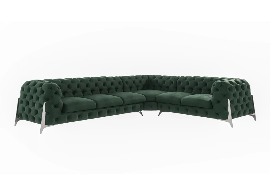 Narożnik sześcioosobowy pikowany Chesterfield KALIFORNIA 3+E+2