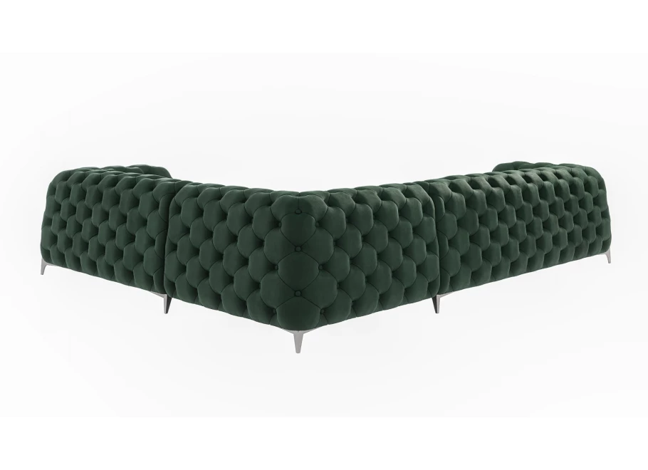 Narożnik sześcioosobowy pikowany Chesterfield KALIFORNIA 3+E+2