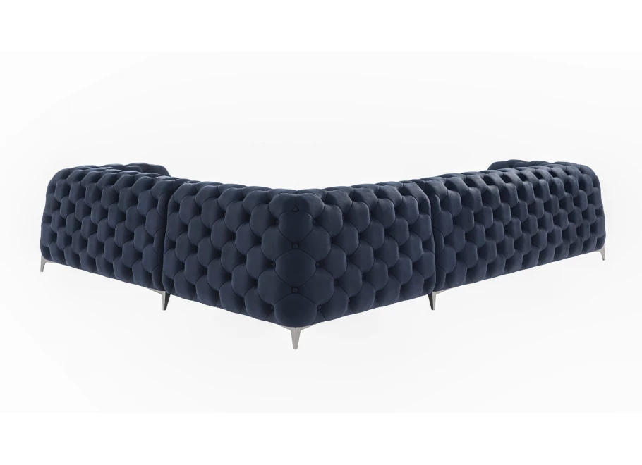 Narożnik sześcioosobowy pikowany Chesterfield KALIFORNIA 3+E+2