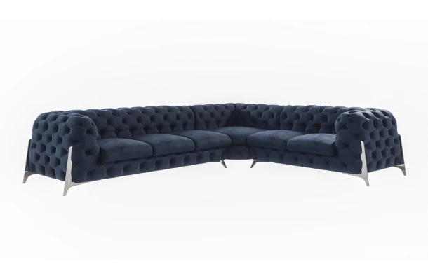 Narożnik sześcioosobowy pikowany Chesterfield KALIFORNIA 3+E+2 - meble