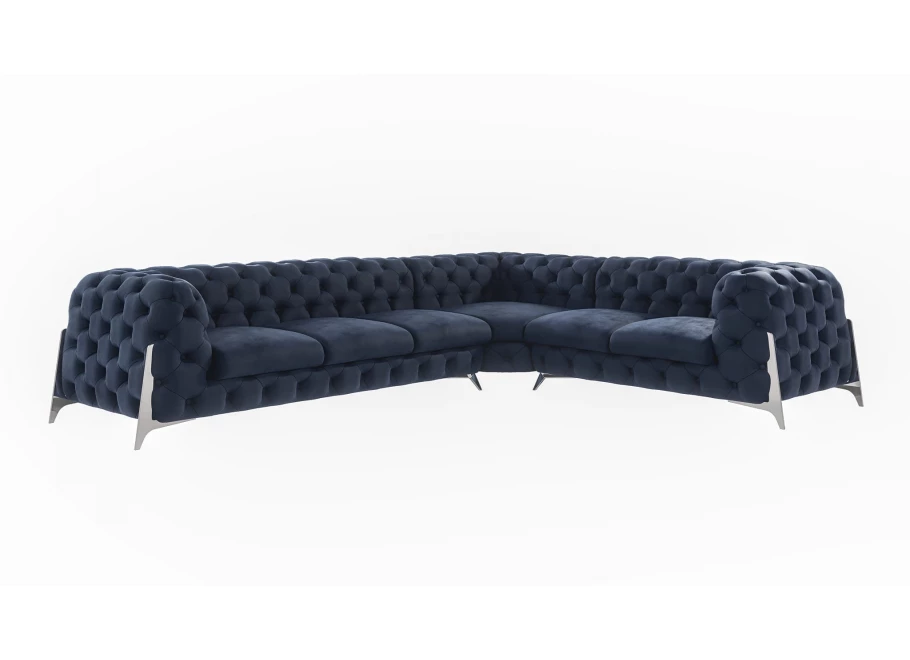 Narożnik sześcioosobowy pikowany Chesterfield KALIFORNIA 3+E+2