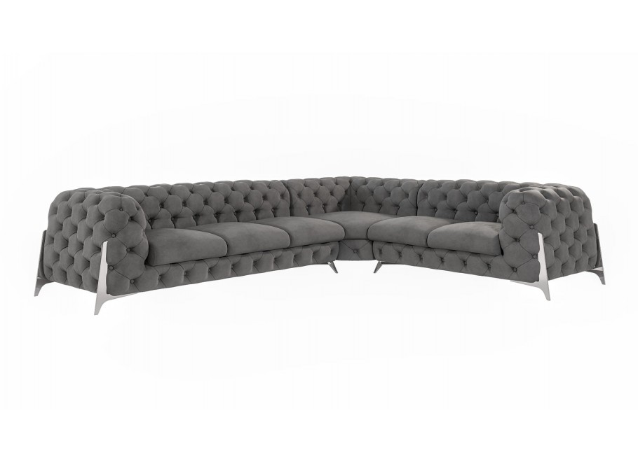 Narożnik sześcioosobowy pikowany Chesterfield KALIFORNIA 3+E+2 8