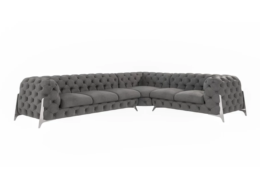 Narożnik sześcioosobowy pikowany Chesterfield KALIFORNIA 3+E+2