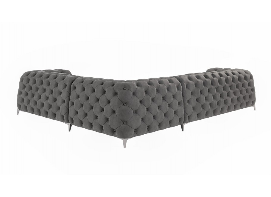 Narożnik sześcioosobowy pikowany Chesterfield KALIFORNIA 3+E+2 9