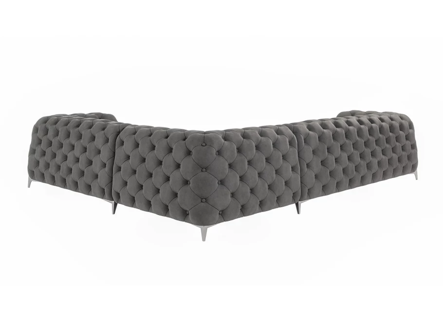 Narożnik sześcioosobowy pikowany Chesterfield KALIFORNIA 3+E+2