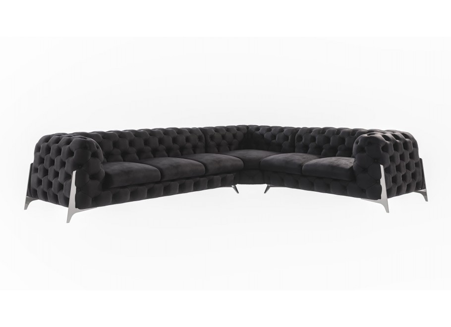 Narożnik sześcioosobowy pikowany Chesterfield KALIFORNIA 3+E+2 10