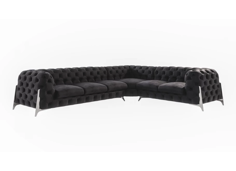 Narożnik sześcioosobowy pikowany Chesterfield KALIFORNIA 3+E+2