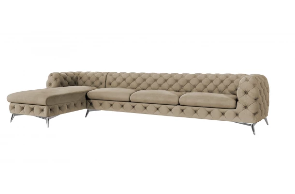 Narożnik pięcioosobowy pikowany glamour Chesterfield TEO OT+3 - bok Narożnik pięcioosobowy pikowany glamour Chesterfield TEO OT+3 - bok