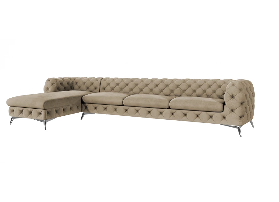 Narożnik pięcioosobowy pikowany glamour Chesterfield TEO OT+3 Narożnik pięcioosobowy pikowany glamour Chesterfield TEO OT+3