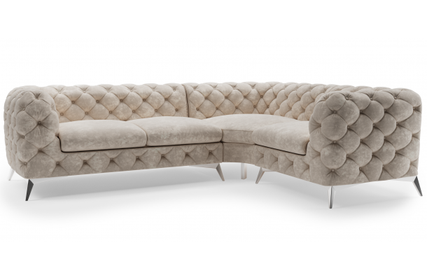 Narożnik czteroosobowy luksusowy pikowany Chesterfield TEO 2+E+1