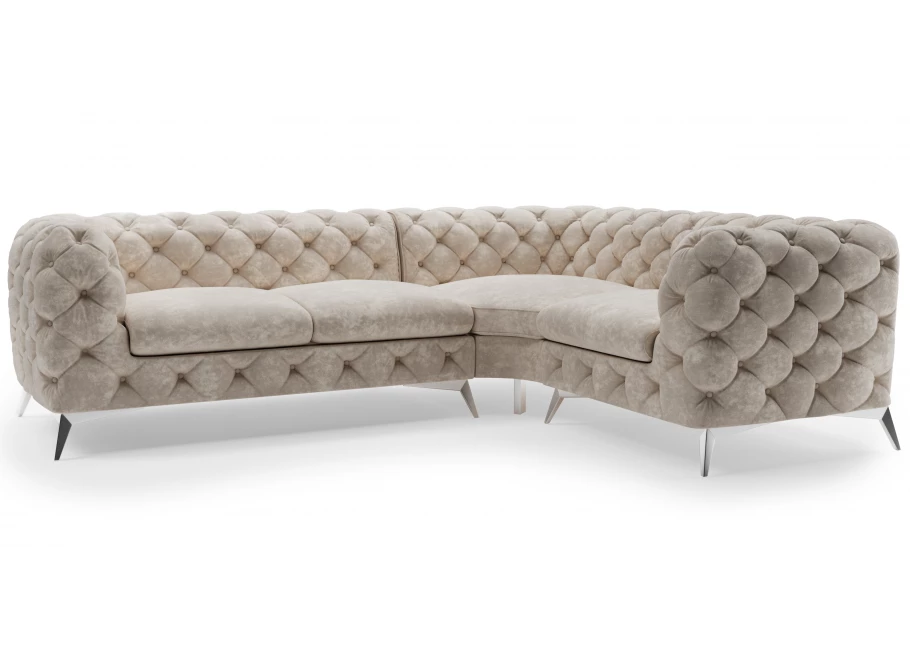 Narożnik czteroosobowy luksusowy pikowany Chesterfield TEO 2+E+1