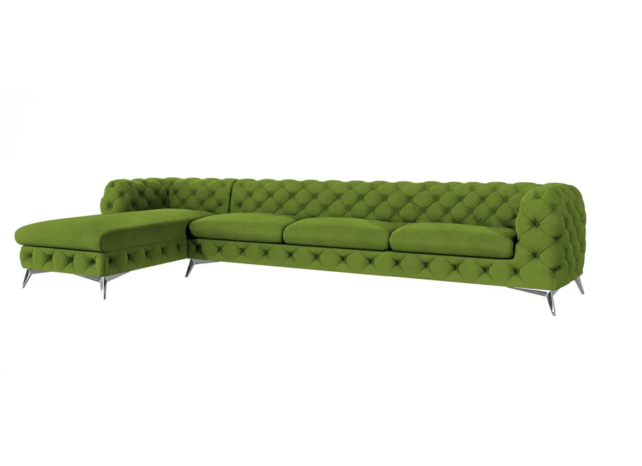 Narożnik pięcioosobowy pikowany glamour Chesterfield TEO OT+3 Narożnik pięcioosobowy pikowany glamour Chesterfield TEO OT+3