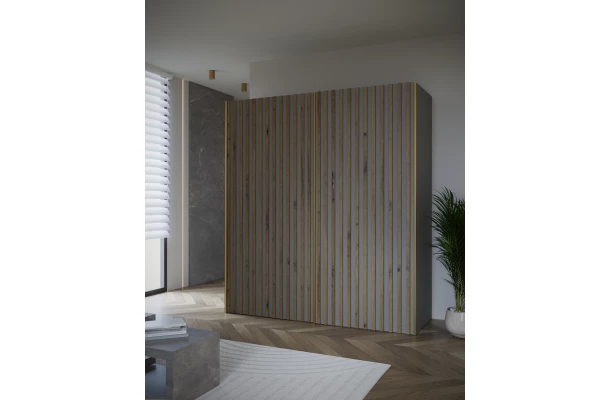 Szafa przesuwna dwudrzwiowa z lamelami na wymiar CLARA PREMIUM - design i funkcjonalnosc w parze