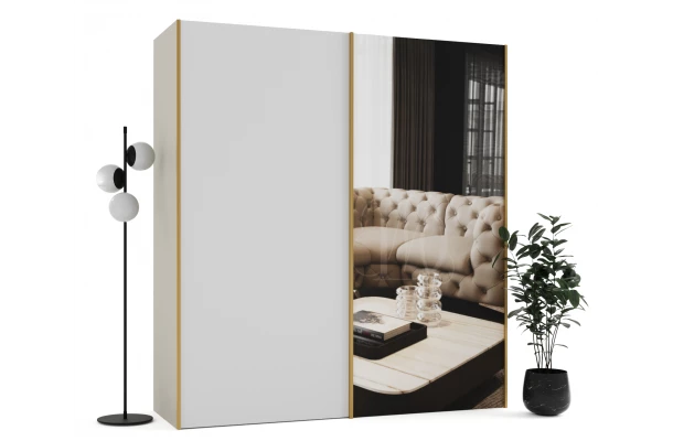 Szafa przesuwna dwudrzwiowa z lustrem na wymiar HAMAL PREMIUM - design i funkcjonalnosc w parze