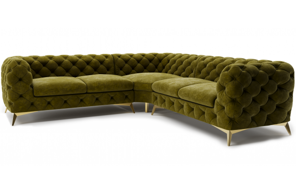 Narożnik pięcioosobowy luksusowy pikowany Chesterfield TEO 2+E+2