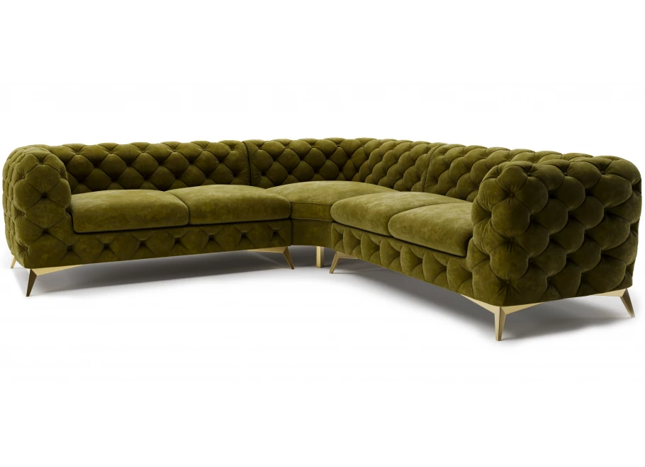 Narożnik pięcioosobowy luksusowy pikowany Chesterfield TEO 2+E+2