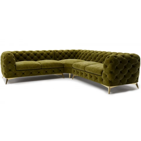 Narożnik pięcioosobowy luksusowy pikowany Chesterfield TEO 2+E+2