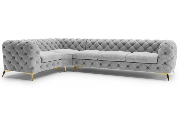 Narożnik pięcioosobowy luksusowy pikowany Chesterfield TEO 1+E+3