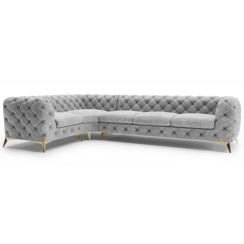 Narożnik pięcioosobowy luksusowy pikowany Chesterfield TEO 1+E+3