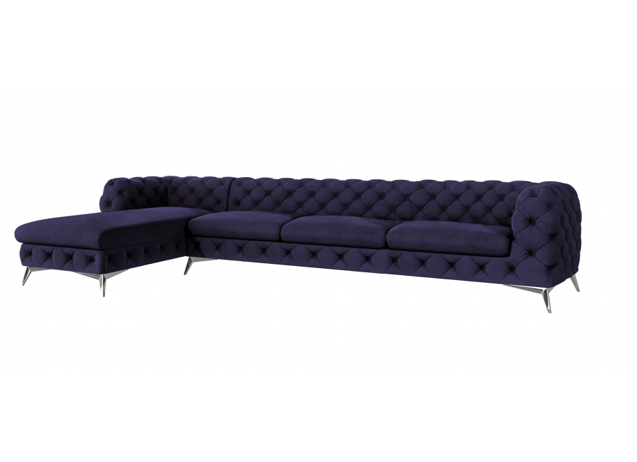 Narożnik pięcioosobowy pikowany glamour Chesterfield TEO OT+3 5