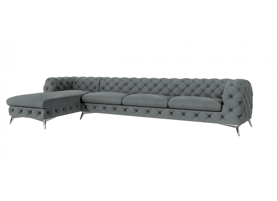 Narożnik pięcioosobowy pikowany glamour Chesterfield TEO OT+3 6