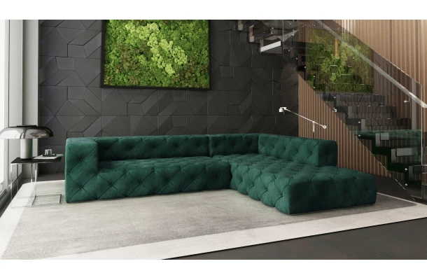 Narożnik pięcioosobowy pikowany glamour BENTLEY - design i funkcjonalnosc w parze