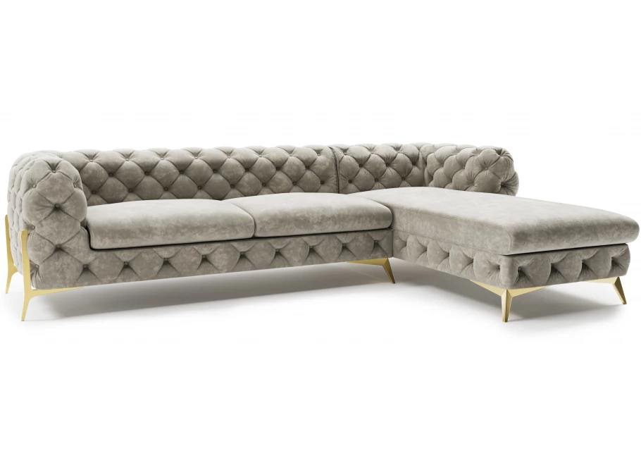 Narożnik czteroosobowy pikowany glamour Chesterfield TEO HIGH 2+OT Narożnik czteroosobowy pikowany glamour Chesterfield TEO HIGH 2+OT