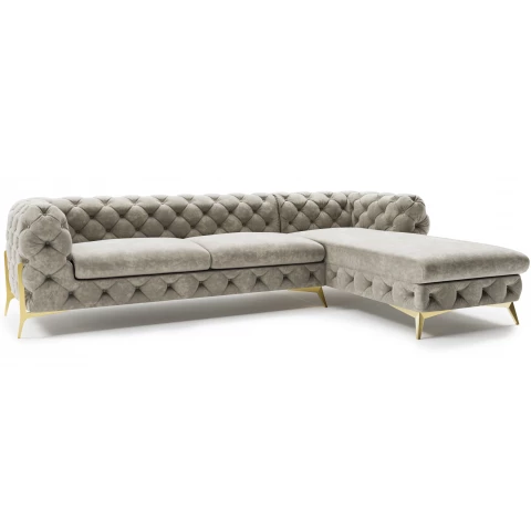 Narożnik czteroosobowy pikowany glamour Chesterfield TEO HIGH...