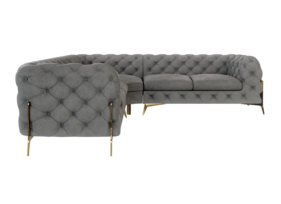 Narożnik sześcioosobowy pikowany glamour Chesterfield TEO HIGH 3+E+2 4