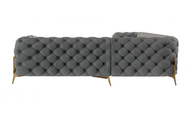 Narożnik sześcioosobowy pikowany glamour Chesterfield TEO HIGH 3+E+2 - przestronne Narożnik sześcioosobowy pikowany glamour Chesterfield TEO HIGH 3+E+2 - przestronne