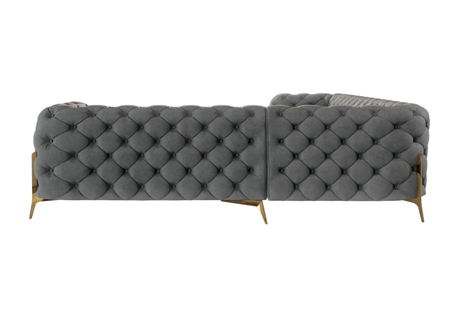 Narożnik sześcioosobowy pikowany glamour Chesterfield TEO HIGH 3+E+2 5