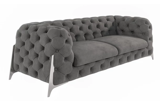 Sofa trzyosobowa pikowana glamour Chesterfield KALIFORNIA 3 - trzyosobowe