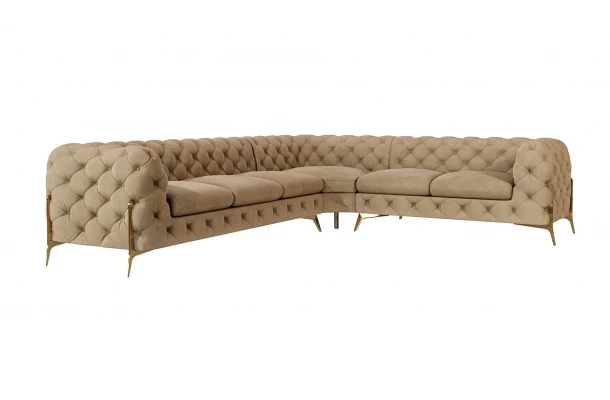 Narożnik sześcioosobowy pikowany glamour Chesterfield TEO HIGH 3+E+2 - meble Narożnik sześcioosobowy pikowany glamour Chesterfield TEO HIGH 3+E+2 - meble