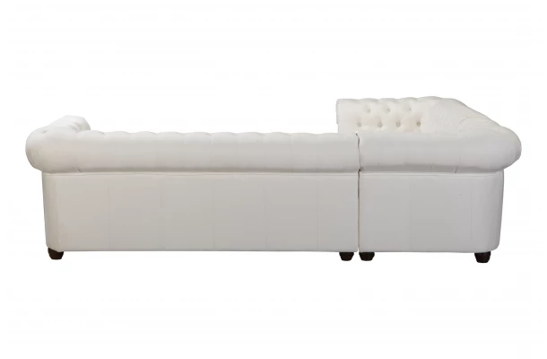Narożnik sześcioosobowy pikowany Chesterfield SYDNEY 2+E+3 - przestronne